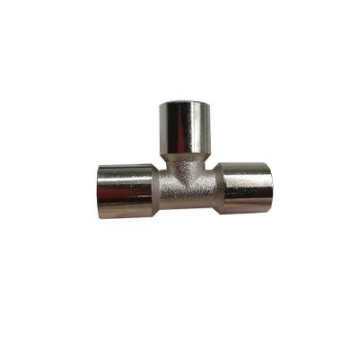 China General Adapter Compression Pipe Fittings With Three Teeth TTY-PEF Copper Nickel Plating for sale