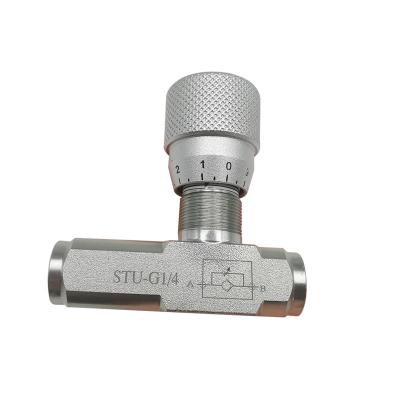 China Tipo unidirecional válvula do regulador de pressão STU das válvulas de controle do fluxo do ar de STU-G1/4 STU-G3/8 de verificação à venda