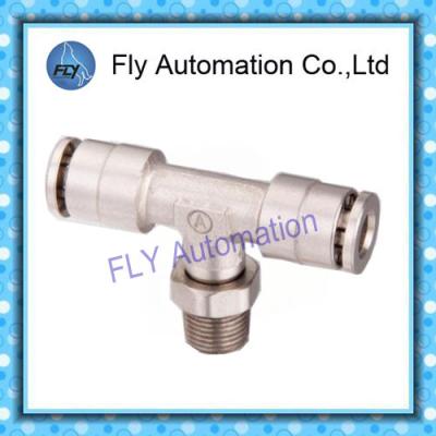 China Pneumatic Tube Fittings T-Tee nickel-plated brass push-in fittings PB series for sale