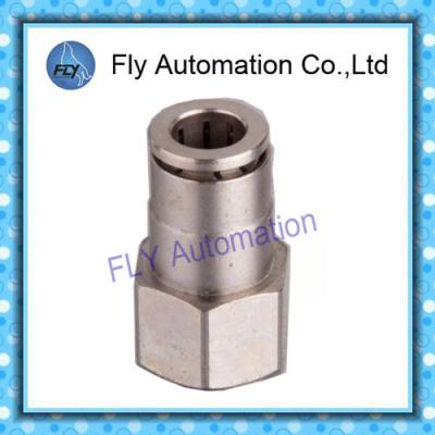 China Pneumatic Tube Fittings Straight thread nickel-plated brass push-in fittings PCF series for sale