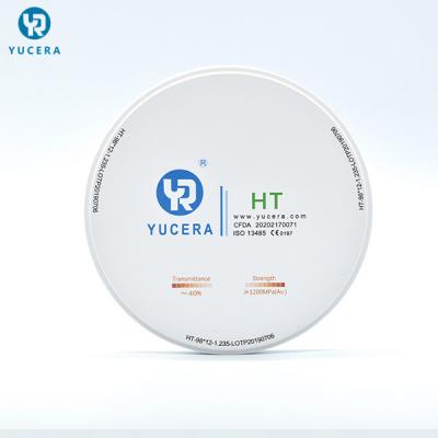 China YUCERA 1200MPA 98mm 95mm White Multilayer Zirconia Disc for sale