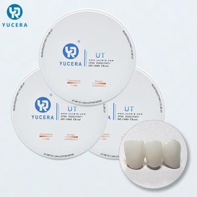 China UT White 800 MPa Dental Zirconia Disc Ultra Translucent Cad Cam Blanks for sale