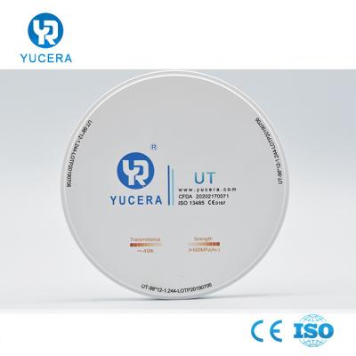 China High Transmittance 49% 18mm UT Dental Zirconia Block For Veneer for sale