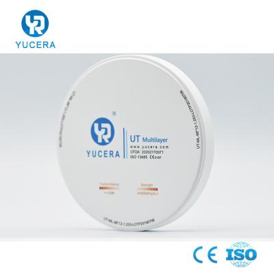 China High Translucent UT Multilager Zirconia Block Dental CAD CAM 98 OP System for sale