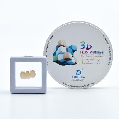 China 700Mpa Dental 3D Plus Multilayer Zirconia Block For Bridge for sale
