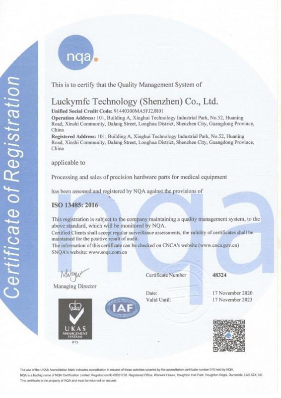 ISO 13485:2016 - Shenzhen Luckym Technology Co., Ltd.