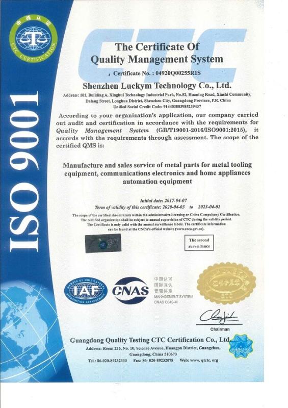 ISO:9001 - Shenzhen Luckym Technology Co., Ltd.