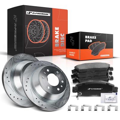 China Rear Drilled Rotors & Ceramic Brake Pads for Chevrolet Buick GMC Isuzu Olds Saab for sale