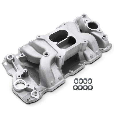 China Aluminum Dual Plane Air Gap Intake Manifold for Chevy 350 1955-1995 Small Block for sale