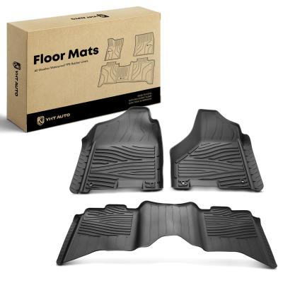 China 3x Front & Rear Black Floor Mats Liners for Ram 1500 2013-2018 2500 3500 Crew Cab for sale