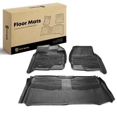 China 3x Front & Rear Black Floor Mats Liners for Ford F-150 15-23 Super Crew Cab 4dr for sale