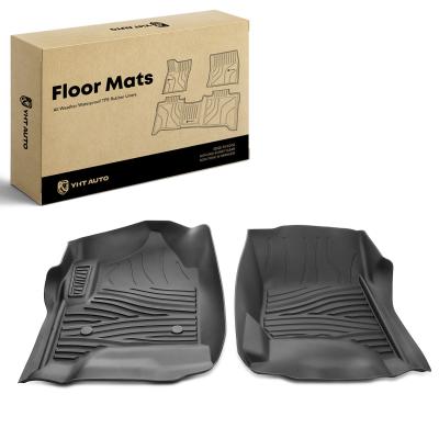 China 2x Front Black Floor Mats Liners for Chevy Silverado 1500 GMC Sierra 1500 14-18 for sale