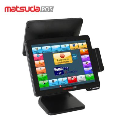 China Double Screen Supermarket Pos System 15 Inch With Optional Memory for sale