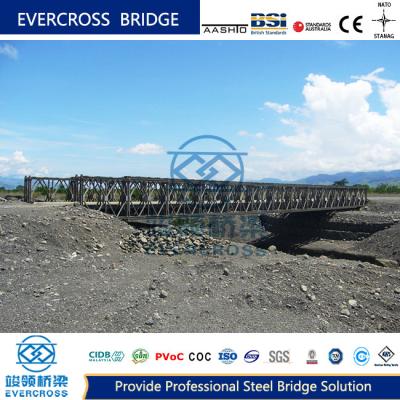 China Compact 100 ZB200 100 Ft  Bailey Bridge Storey Single Lane Steel Concrete Bridge for sale