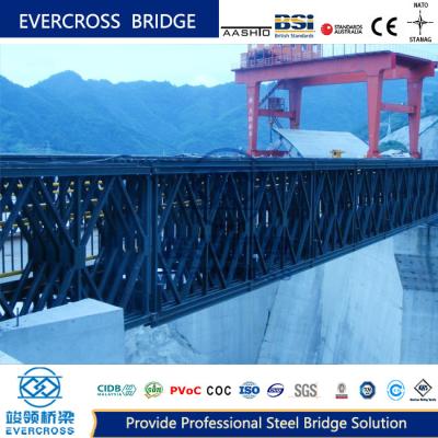China Voorgefabriceerde stalen Baileybrug, enkel ontwerp, laadduur, COC-certificaat Te koop