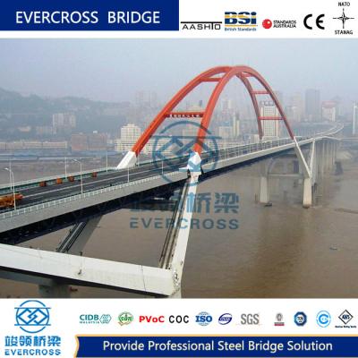 China Large Span Painted Steel Arch Bridge Highway Bridge Long Life  for sale