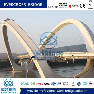 China PVOC Certificate Steel Arch Bridge Long Life Prefabricated Steel Bridge for sale