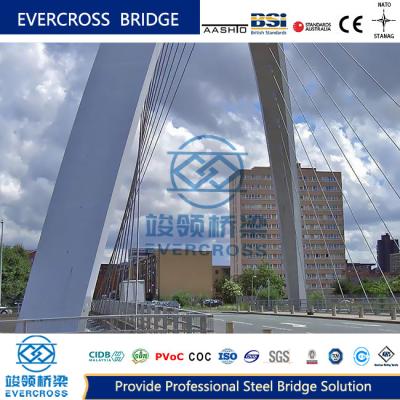 China Ponte de arco de aço personalizado de rolamento superior Ponte estrutural de aço com superfície pintada à venda