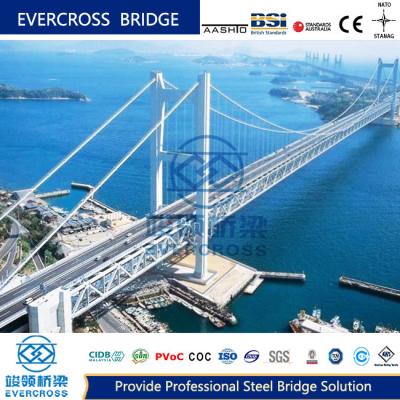 China Permanent Steel Cable Suspension Bridge Long Life Steel Highway Bridge for sale