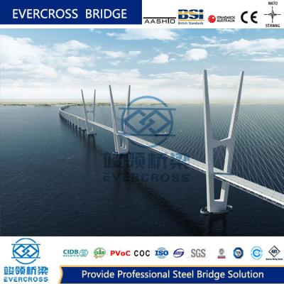 China Kabelhangbrug Structurele stalen brug Spoorwegverkeer Aangepaste stalen brug Te koop