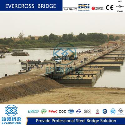 China Emergency Floating Pontoon Bridge Anti Corrosion Coatings Steel Walking Bridge for sale