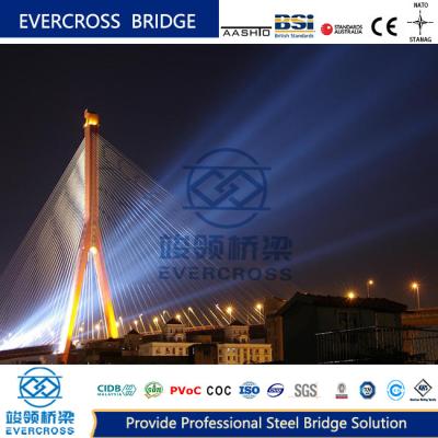 China Customized Steel Cable Suspension Bridge With Hot Dip Galvanized Surface for sale