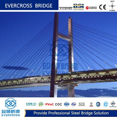 China Permanent Cable Stayed Suspension Bridge Custom Steel Truss Bridge for sale