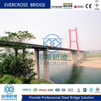 China Ponte para pedestres com cabo diagonal Ponte de aço composto de grande envergadura à venda