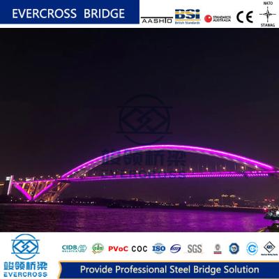 China Magnificent Appearance Steel Arch Bridge Long Life Temporary Steel Bridge for sale