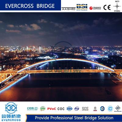 China Puente de arco de acero de apariencia magnífica Puentes portátiles de acero de larga envergadura en venta