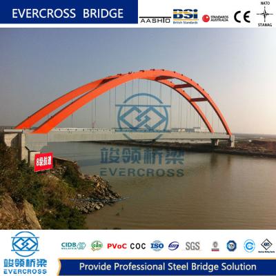 China Puente de arco de acero prefabricado Puente de acero personalizado para puente de carretera de trabajo pesado en venta