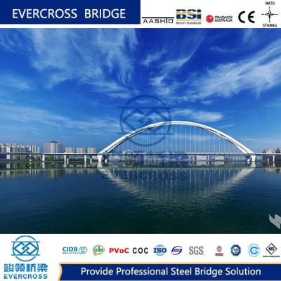 China Ponte de pedestres de arco profissional pré-fabricado de aço flexível à venda