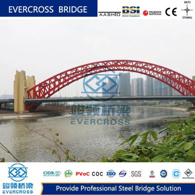 China Puente de arco de acero prefabricado Magnífica estabilidad Puente peatonal con arco en venta