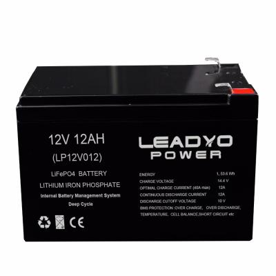 China Rechargeable Lifepo4 Deep Cycle Batteries , 12V 10ah 12ah Lithium Ion Batteries for sale