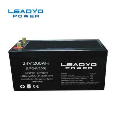 China Smart LiFePO4 Deep Cycle Battery Pack , 24V 200Ah Rechargeable Lithium Battery for sale
