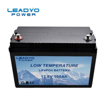 China Baja batería recargable 100Ah 12v del litio de la temperatura LiFePO4 en venta