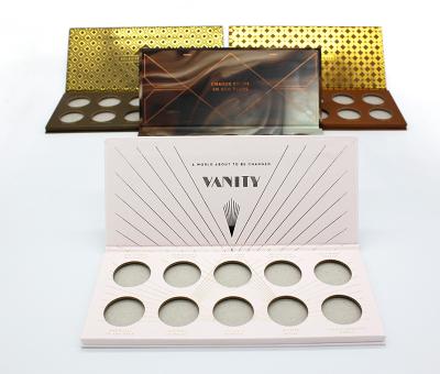 China Sustainable Custom Eyeshadow Packaging 27mm 10 Pans Empty Cosmetic Containers for sale