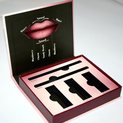 China C1S C2S Corrugated Cosmetic Paper Box / Make Up Kit Box With 3 Lipgloss 2 Eyeliners for sale