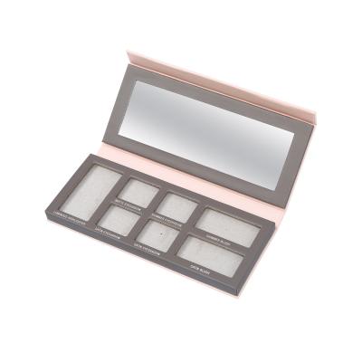 China 7 Pans Blush Bronzer Highlighter Palette C2S Paper Eyeshadow Box Packaging for sale