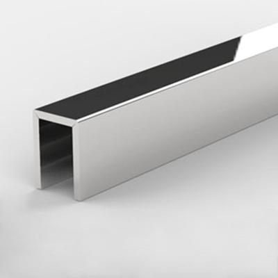 China 304 316 Brushed Stainless Steel Tile Trim 10mm U Shape Mirror for sale