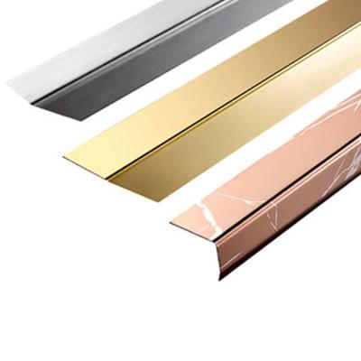 China 430 316L Brushed Stainless Steel Angle Trim Metal Bullnose Border Edge Trim for sale