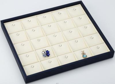 China 25 Grids Jewelry Stackable Pendant Trays In Black Color PU Leather Material for sale