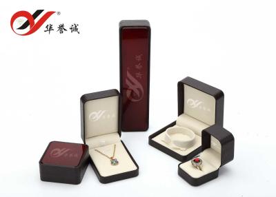 China Burgundy Plastic Jewellery Box Tear Resistant For Ring / Bracelet / Necklace for sale
