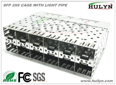 China SFP Module 2x6 Stacked SFP Jack With LEDs for sale