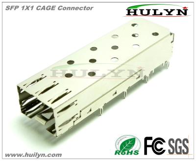 China SFP 1x1 CAGE Connector SFP Jack With LEDs for sale