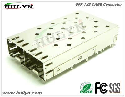 China SFP 1x2 CAGE Connector SFP Jack With LEDs for sale