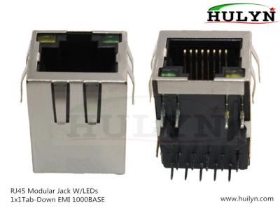 China Shielded RJ45 Modular Jack Connector, Through Hole Type, 10/1000 Mbps for sale