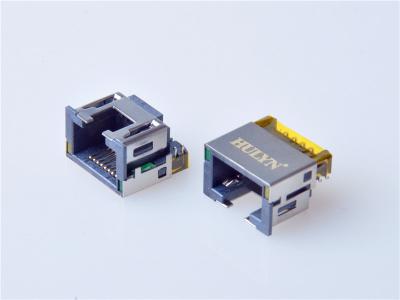 China HULYN Very low profile,RJ45 1x1 Jack, Shielded RJ45 Modular Jack, Through Hole Type, DIP,with LEDs， for sale