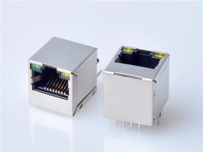 China HULYN,Shielded RJ45 Modular Jack Connector, Through Hole Type, 1000 Mbps Transformer, with LED for sale