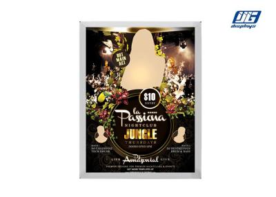 China LED Light Source Snap Poster Board 22mm Thickness Silver Aluminum Frame for sale